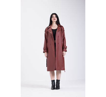 Merlot Leather Coat