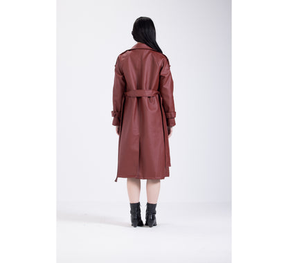 Merlot Leather Coat