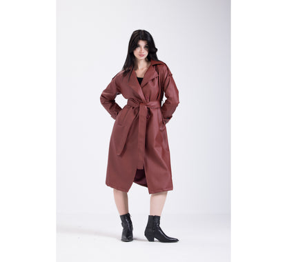 Merlot Leather Coat