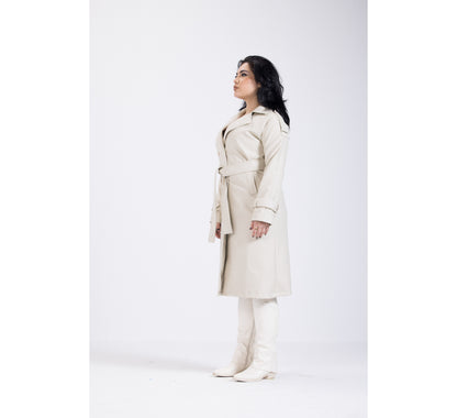 Champagne Leather Coat