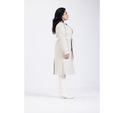 Champagne Leather Coat
