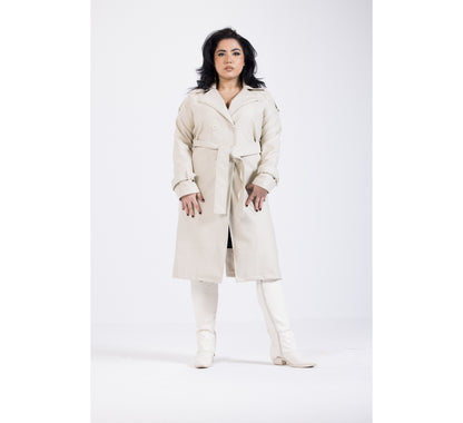 Champagne Leather Coat