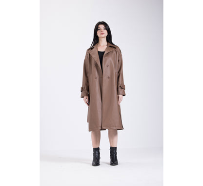 Mocha Leather Coat