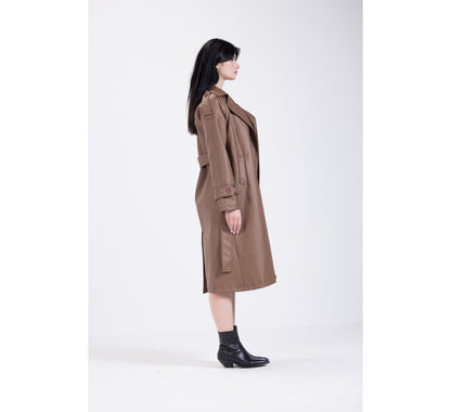 Mocha Leather Coat
