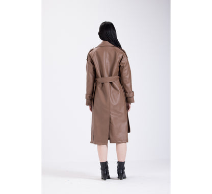 Mocha Leather Coat