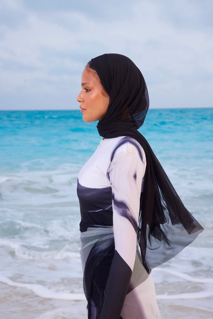 Black Instant hijab
