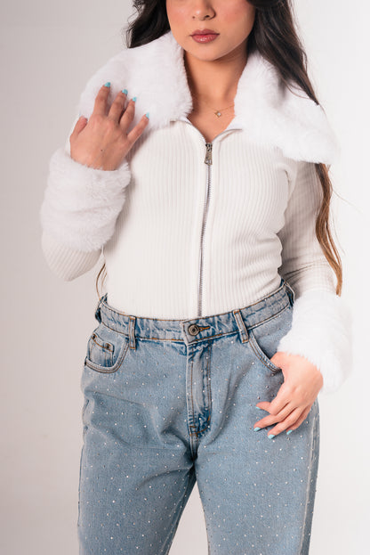 Furry Cropped Jacket