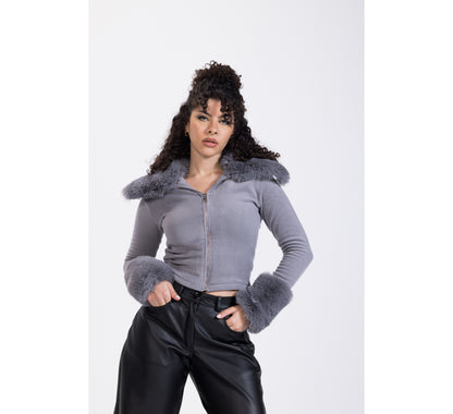 Furry Cropped Jacket