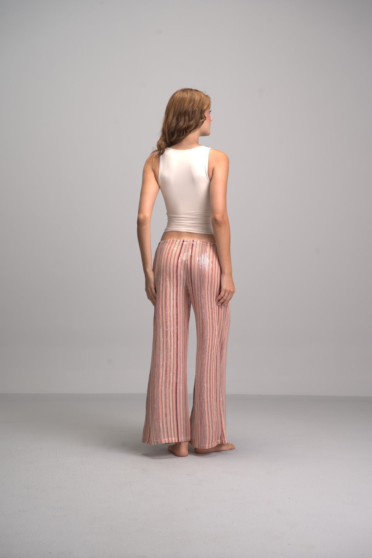 Coral bling pants