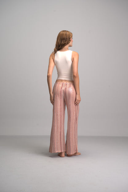 Coral bling pants