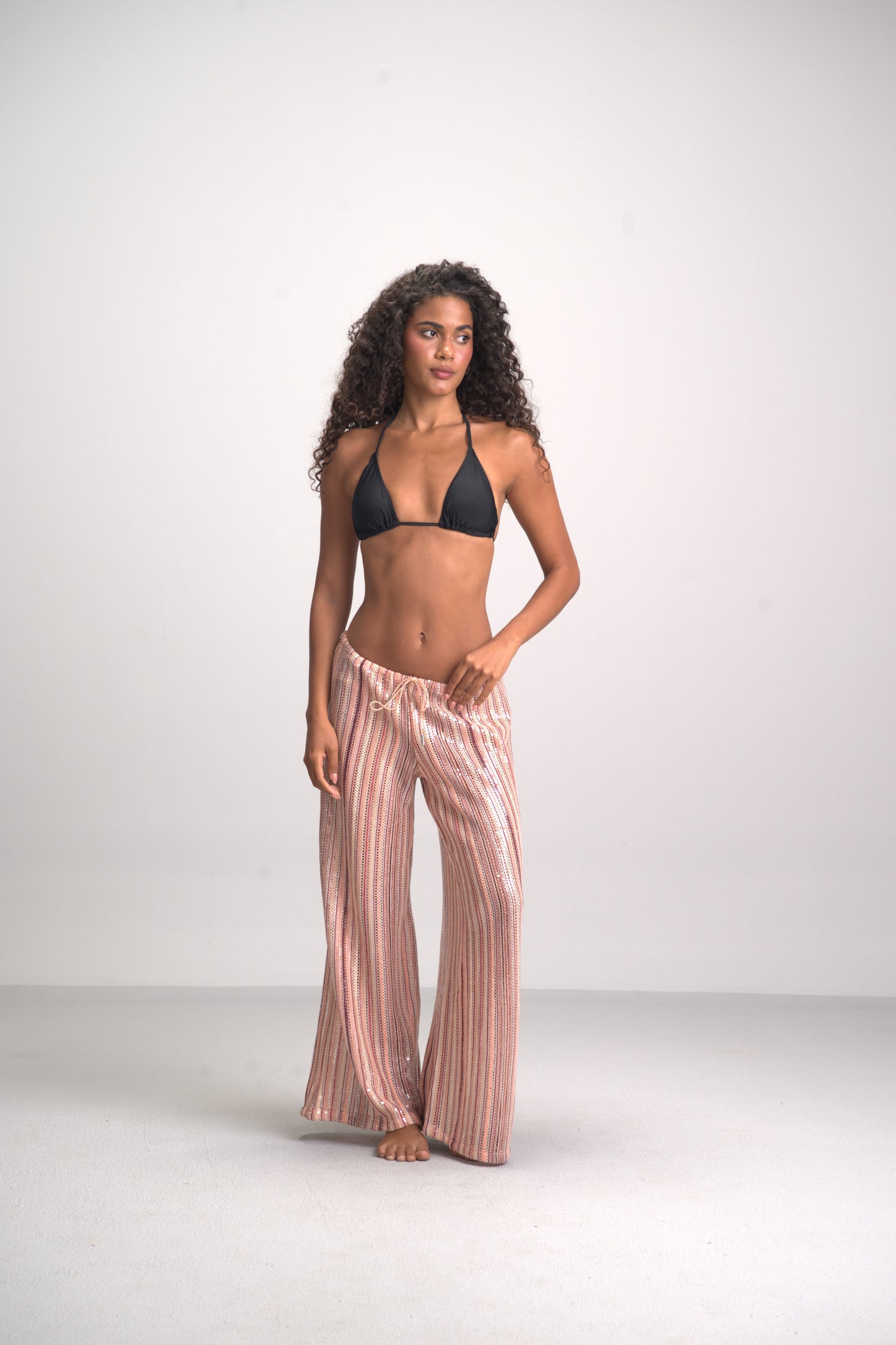 Coral bling pants