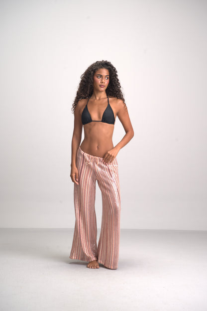 Coral bling pants