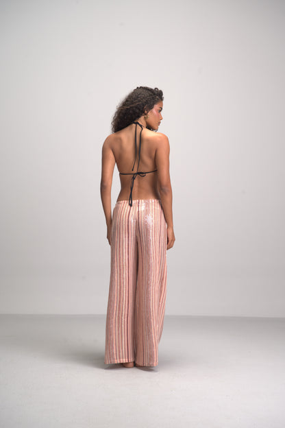Coral bling pants